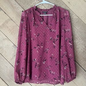 Hilary Radley Ladies' Long Sleeve Blouse Pink Floral Print